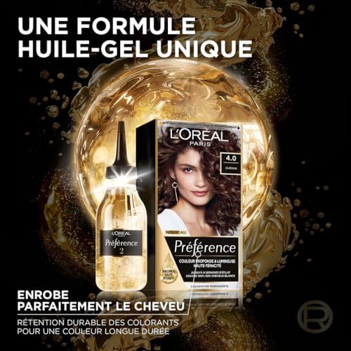 Coloration Permanente 4.0 Châtain Brillance Haute Intensité Préférence 'oreal Paris La Boîte - vue 6