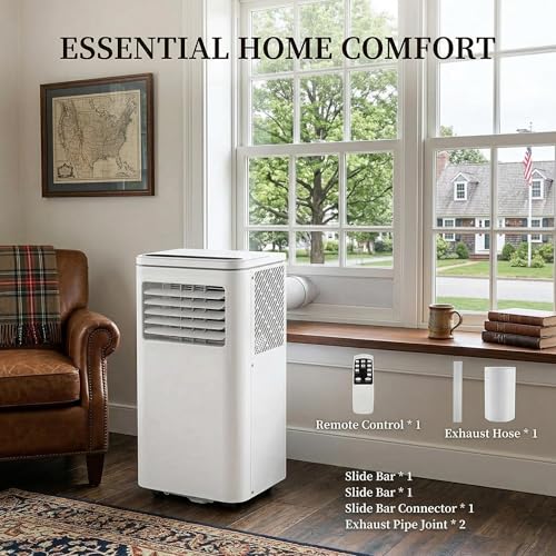 Image of Portable Air Conditioner 8000 BTU,4-in-1 AC Unit with Cooling, Dehumidifier, Fan and Sleep Modes, Cools Rooms Up to 350 Sq Ft, Adjustable Fan Speeds, Remote Control and LED Display