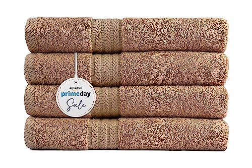 Akti Premium Bath Towels Set Of 4, Cotton Shower Towels For Bathroom Set, 580 Gsm Bath Towel Set, 27X54 Inches, Highly Absorbent & Quick Drying, Hotel Collection Towels - Beige Towels #TOP19