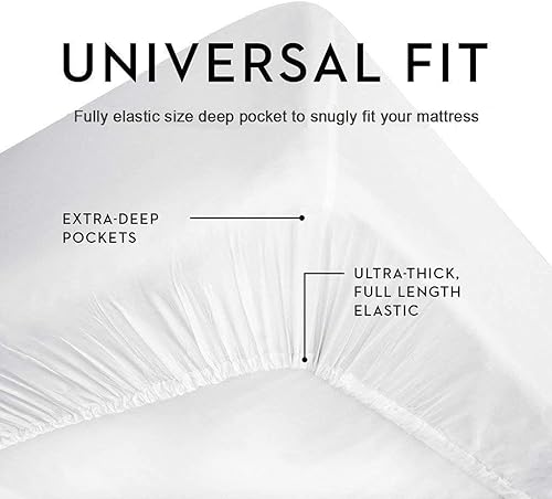 Miniatura 2 de Reliable Textiles Sábanas de bolsillo extra profundas para colchones de 18 a 24 pulgadas, color marfilcrema, tamaño Queen, juego de sábanas de 6