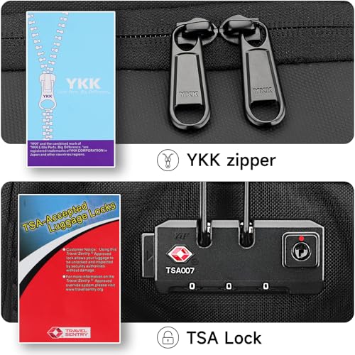 Travel Rolling Backpack,3 in 1 Carry on Backpack Flight Approved,Waterproof Personal Item Bag with Detachable Backpack,Extra Luggage Backpack 55L for Work Teacher College,Black2