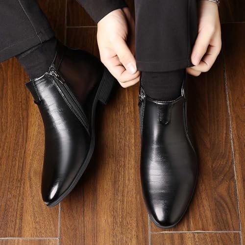 Botines elegantes para hombre con cremallera lateral para eventos y negocios 2
