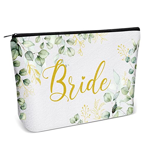 Bride Geschenke Bride Makeup Tasche Bride to Be Kosmetiktasche für Hochzeitstag Tochter Brautparty Verlobungsgeschenk Reise Schminktasche, 23 x 15 cm