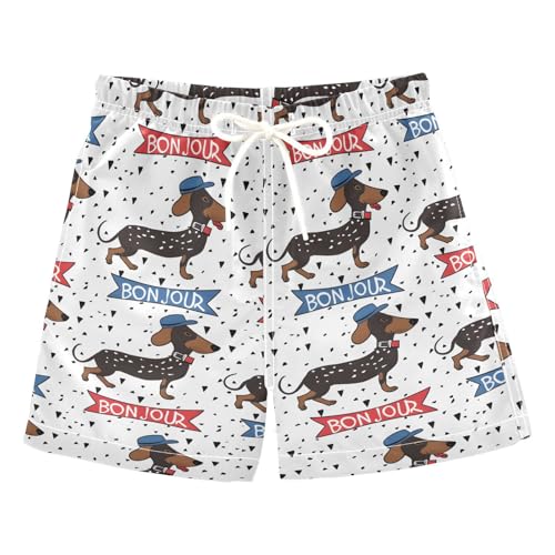 senya Dachshund Dog Boys Swim Trunks Toddler Shorts Swimwear Boardshorts