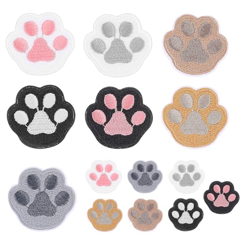 14 Stück Stoff Zum Aufbügeln Selbstklebender Aufnäher Mit Pfotenabdruck Hundepfote Schwarz Weiß Bügelflicken Hundepfoten Pfote Hund Aufnäher Bügelbild Patch Für Kinderkleidung Rucksäcke Weihnachten