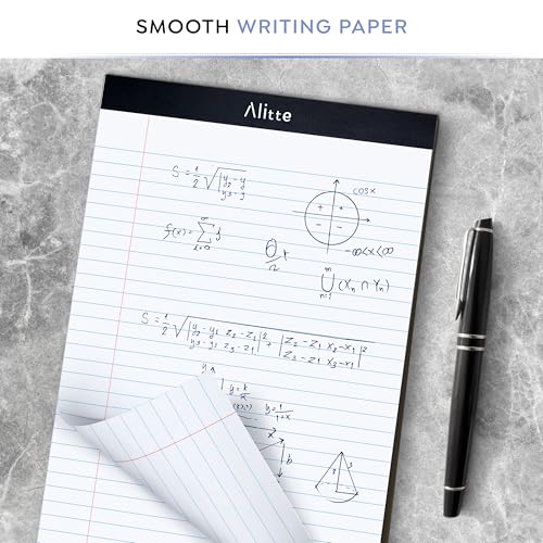 Alitte Legal Notepads 8,5 x 11, 3 Stück – Perforierter, breiter linierter Schreibblock – Premium dickes Papier, kein Tintenverlaufen – Blanko-Rechtsblöcke für Zuhause, Büro, Schule, Geschäft – 50