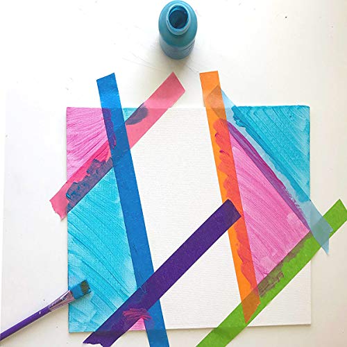 Aunifun 6 Pieces 2 Inches Colored Masking Tape Rainbow Masking Tape Labeling Tape Graphic Art Tape Roll For Fun Diy Arts Supplies Kit, 6 Colors #TOP6