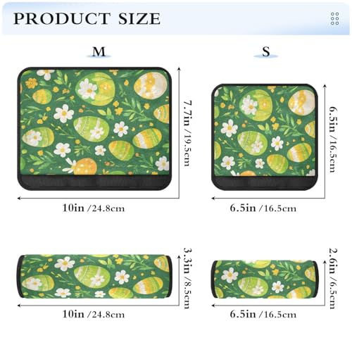 Image of Easter Eggs Flowers Green Seat Belt Cover Pad 2 Pcs Soft Cute Seatbelt Covers Protector Support Head Neck Shoulder Strap for Car Seats High Chair Backpack for Adults Kids Women Men 10x7.7In 2 P