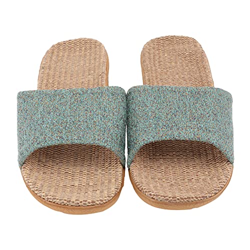 Women Open Toe House Slippers Couple Slippers Lightweight Linen Indoor House Slipper Summer Beach Shoes
