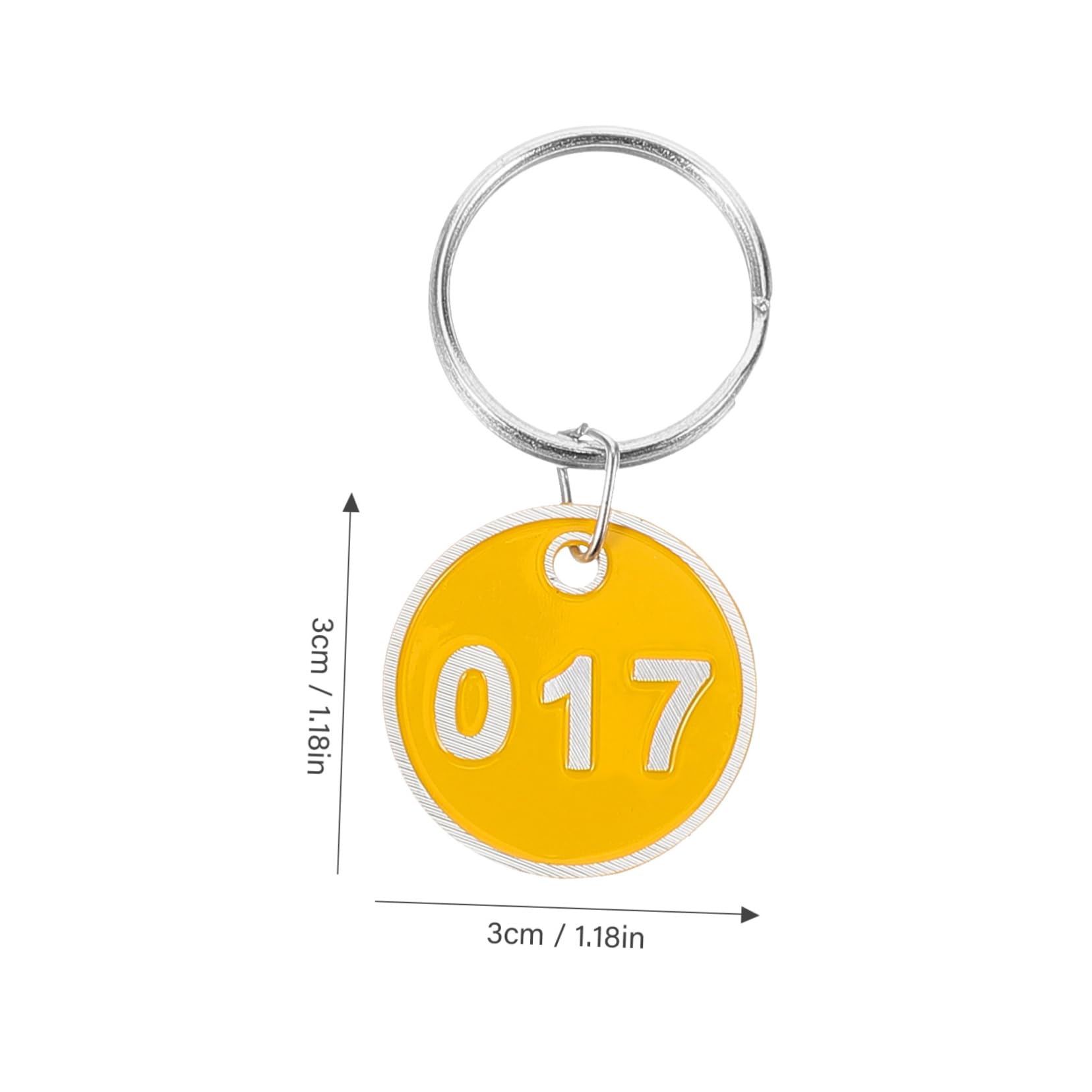 Gatuida Etichette di Stoccaggio in Alluminio Numeri Targhette Metalliche per Bagagli e Portachiavi per Ogni Numero da Colore Giallo