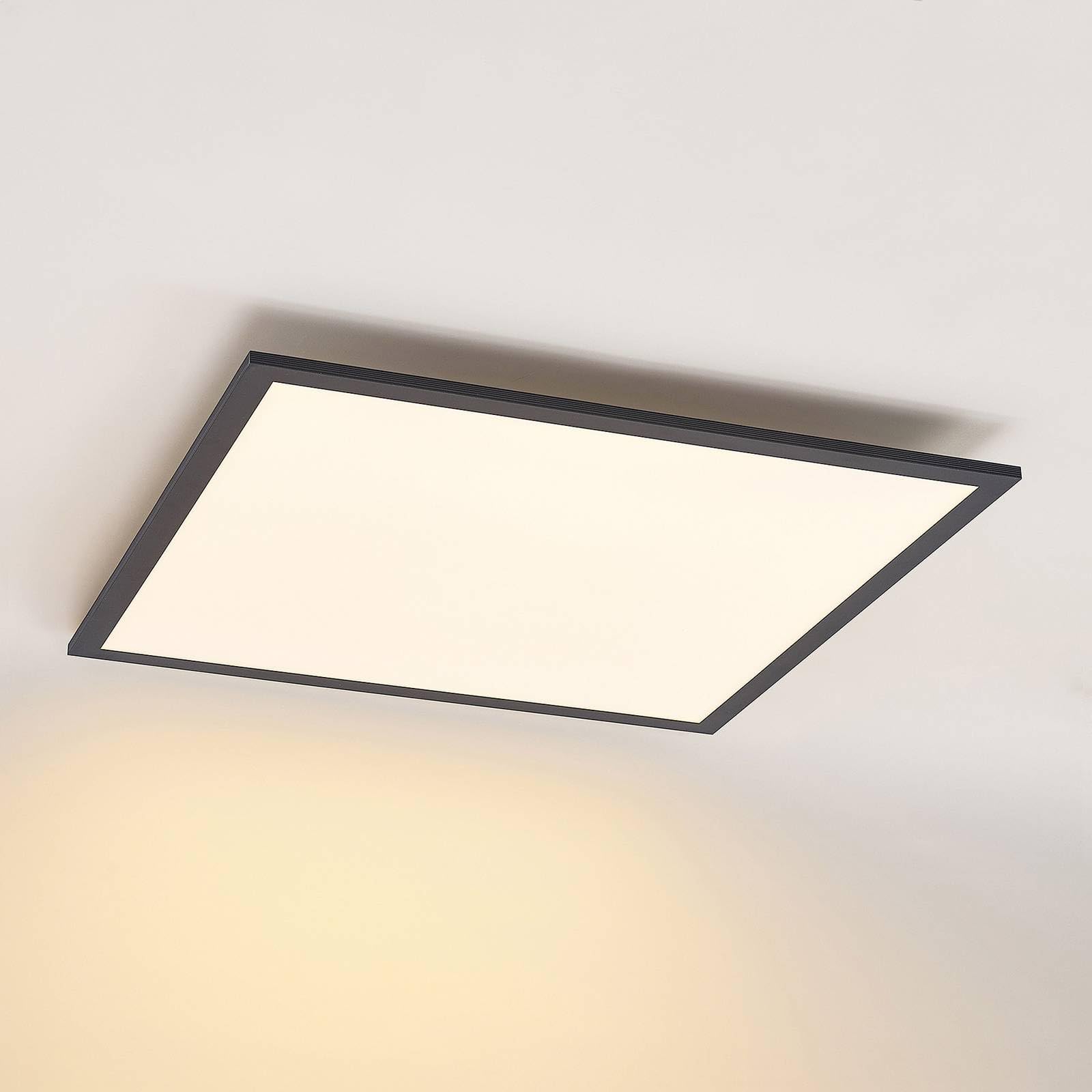 Lindby Pannello LED dimmerabile a controllo remoto (Moderno) colore Nero, in Alluminio ad es. Cucina lampadina inclusa lampada da ufficio per postazione lavoro plafoniera