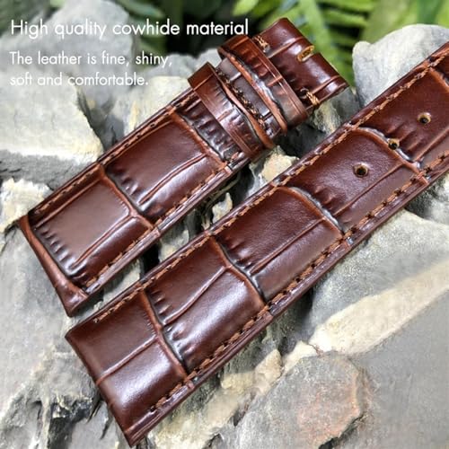 Bracelet de montre en cuir 20mm 21mm 22mm boucle déployante - 3