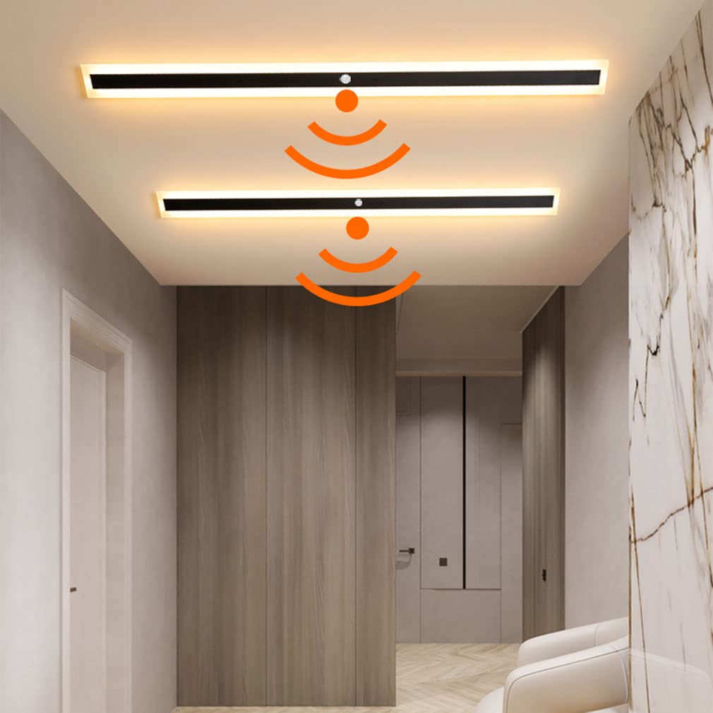 VOMI Langlich Aussen/Innen Wandleuchte mit Bewegungsmelder LED 150cm Warmweiß Moderne Flach Wandlampe Lang Schmal Up Down Wasserdicht IP65 Metall Wandbeleuchtung Flur Treppe Gärten 3000K