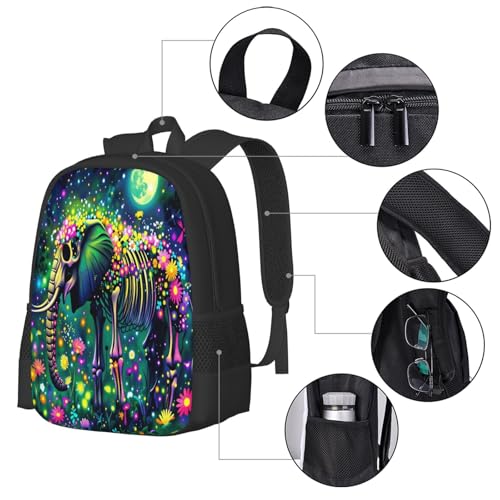Mochila con calavera de elefante ergonómica para evitar dolores de espalda 3