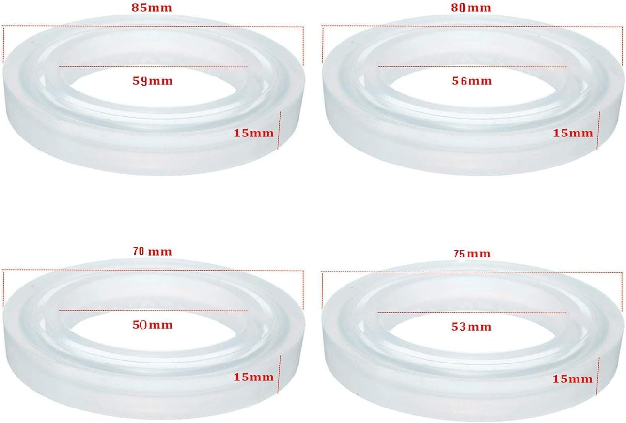 Pixora 4 Pieces Assorted Size Silicone Bracelet Mold Resin Casting Mold Round Jewelry Mold Bangle Bracelet Mold for Jewelry Making DIY Crafts Supplies