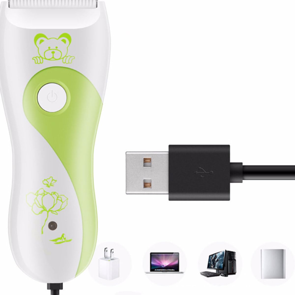 Cortadora de Pelo Eléctrica para Niños 1 Juego, Acero