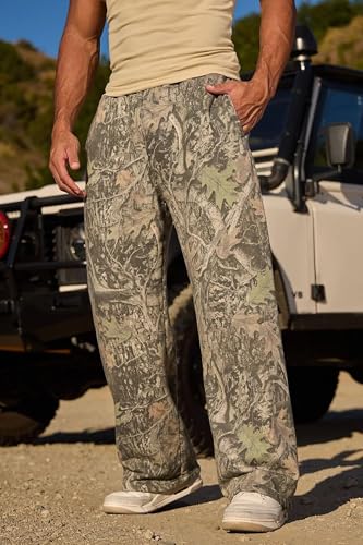 Mens Baggy Camo Graphic Print Sweatpants Workout Athletic Joggers Pants for Men Wide Leg Hunting Sweat Pant3