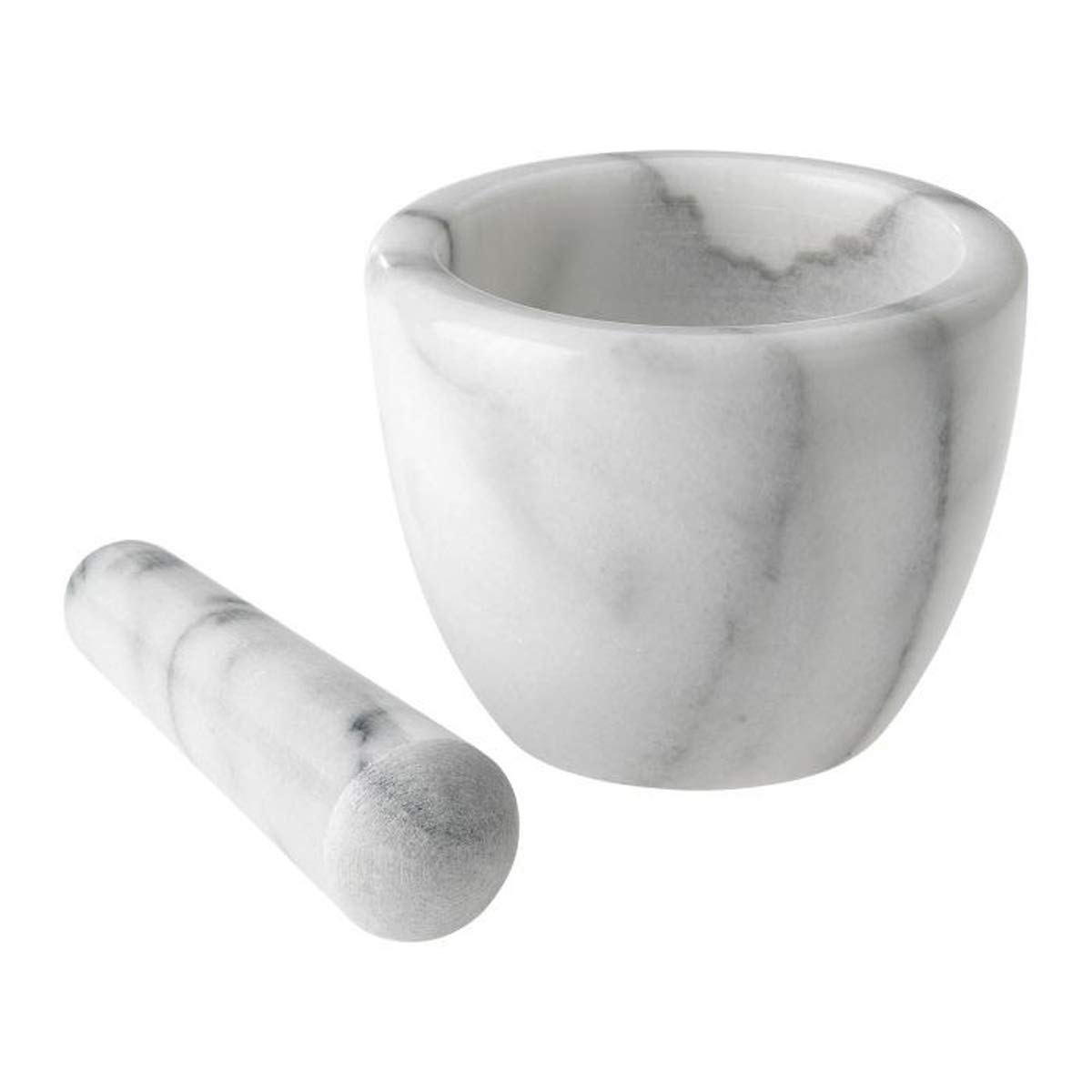 PEGANE Mortier avec Pilon en Marbre Blanc - Ø 10 cm