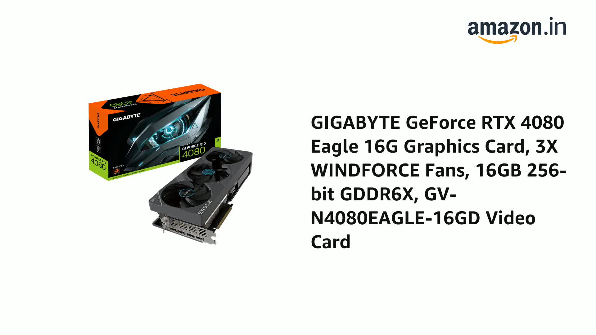 GIGABYTE Geforce Rtx 4080 Eagle 16G Graphics Card, 3X Windforce 