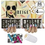 VAGA Stamper, Nail Polish Scrapers and Images Stamping Metal Plates for Manicure Designs Transferring as Nail Art Supplies Set