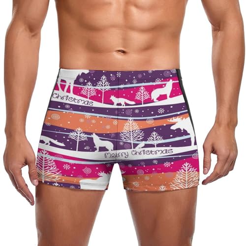 Maillot de bain de Noël homme avec short de bain et boxer de natation imprimé festif