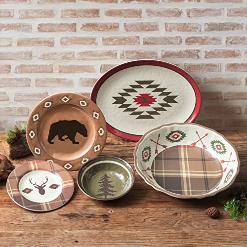 Image of Paseo Road Aztec Bear 14 Piece Melamine Dinnerware Set