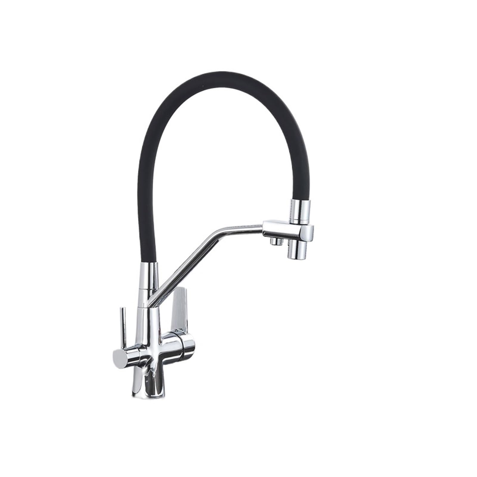 1PCS Filtration Küchenarmatur Reinigung Küchenarmatur 360 Grad drehbarer Wasserfiltrationshahn Küche Dreiwege-Warm- und Kaltmisch-Spülbeckenhahn (Color : Chrome)