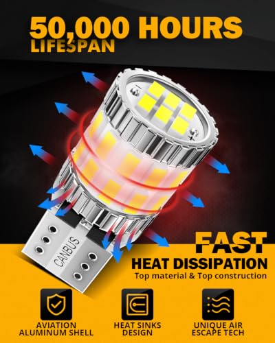 Image of Auxbeam B1 Series 194 LED Bulbs White 168 2825 T10 W5W Bulbs 10PCs