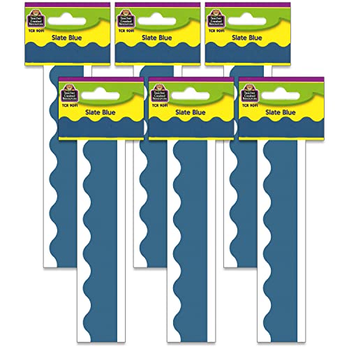 Bordure festonnée pour tableau en carton épais bleu ardoise ultra résistant