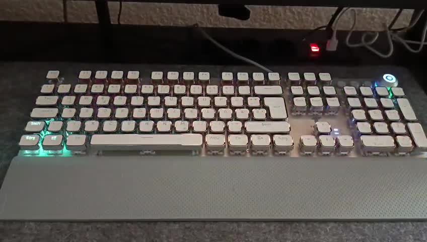 TECURS Mechanisch gamingtoetsenbord, QWERTZ mechanisch toetsenbord met magnetische polssteun, multimedia-toetsen, 105 toetsen, bekabelde rode schakelaar, toetsenbord voor PC/PS5/PS4, 19 led-modi