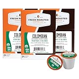 Fresh Roasted Coffee, Organic Colombian | USDA Organic, 100% Single Origin, Kosher | Medium Roast 72 Pods for K Cup Brewers