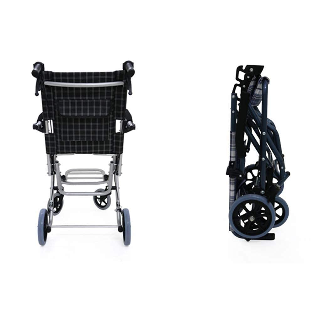 Sillas de Ruedas Silla de Ruedas Plegable Portátil, Silla de Ruedas Ligera Autopropulsada Aluminio/B