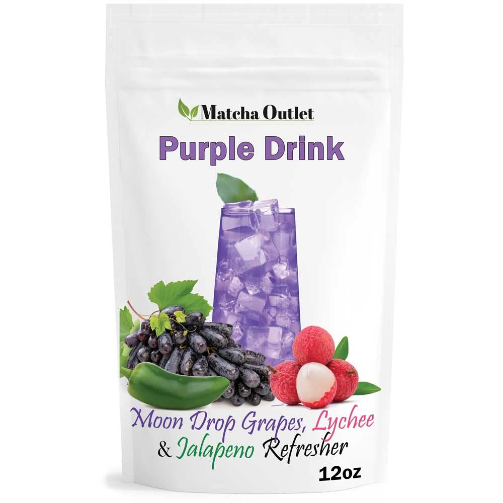 Purple Drink Powder Moon Drop Grapes Lychee and Jalapeno Refresher Natural 12oz Great For Loaded Tea Bubble Tea