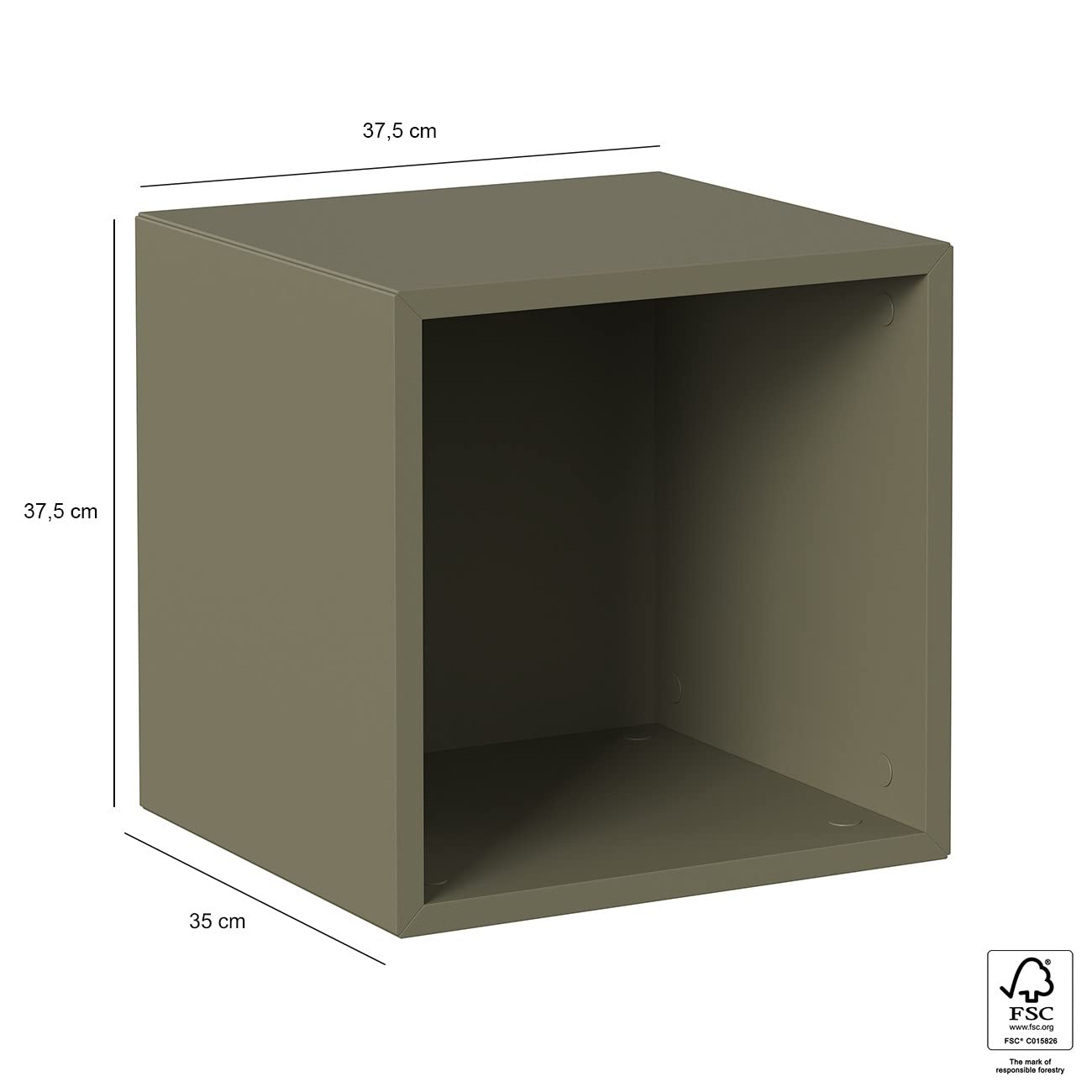 Cubo da parete Verde oliva con 1 vano serie Lisbona - Verde