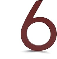 Vista 102 de Montague Metal Products Número de casa moderno de 6 pulgadas, número de casa flotante, fácil de instalar (0, cobre antiguo)