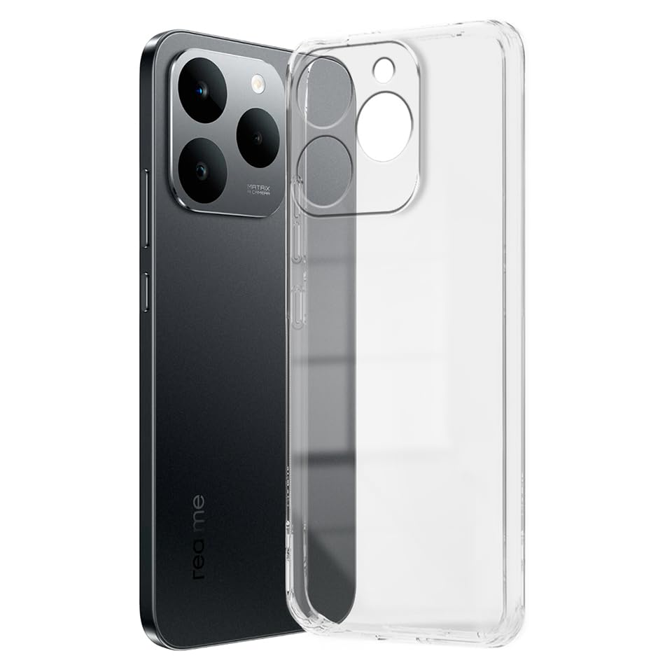 Image of Fashionury Crystal Clear Case for Realme Narzo 90 5G / Realme 15T 5G | Yellowing Resistance | Transparent TPU Silicone | Raised Camera Lips | Slim Transparent Cover