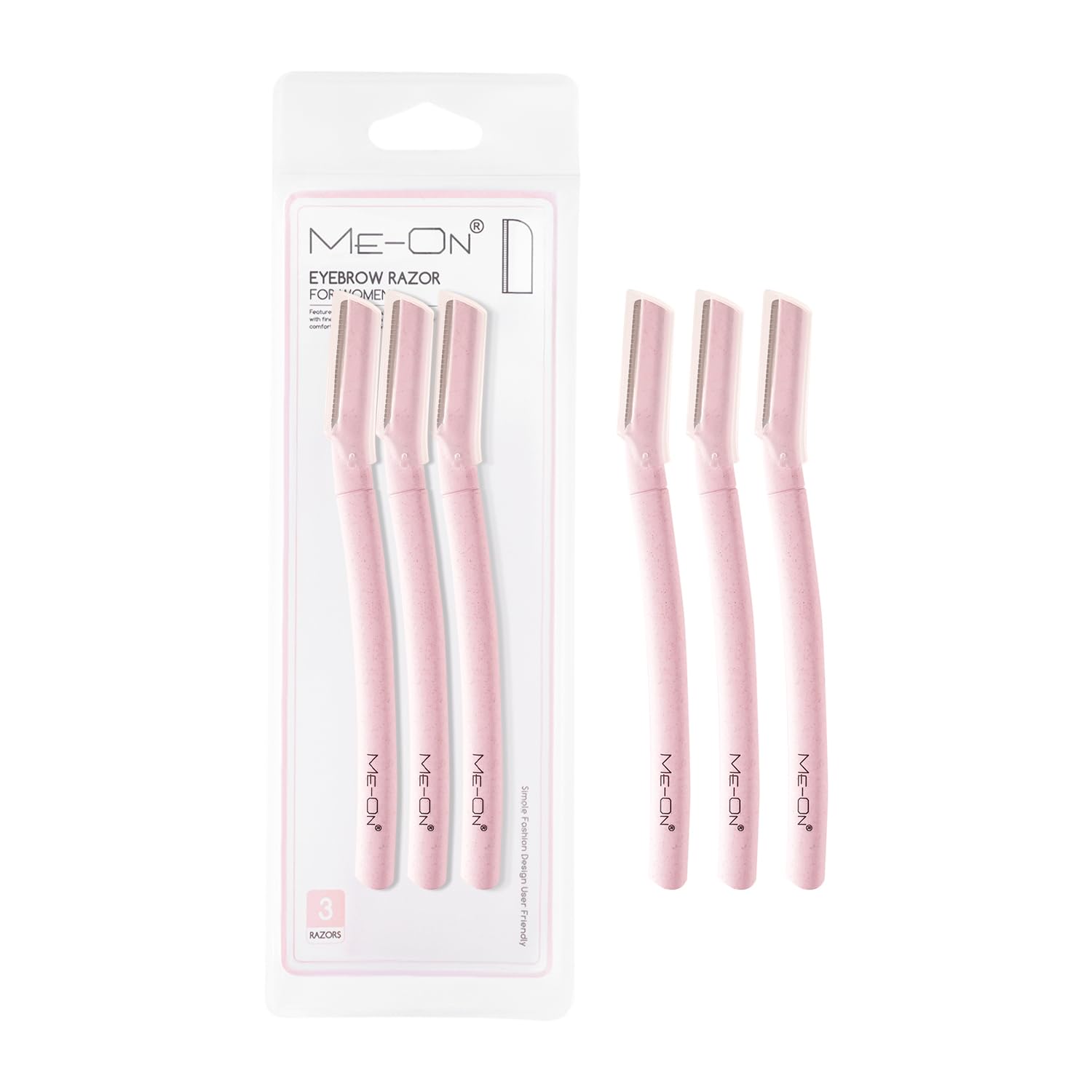 ME-ON Face & Eyebrow Razor for Women (Pack of 3) | Painless Facial Hair & Peach Fuzz Removal Tool with Ultra-Fine Blade | Anti-Slip Ergonomic Handle | Travel-Friendly & Easy to Use-image-0