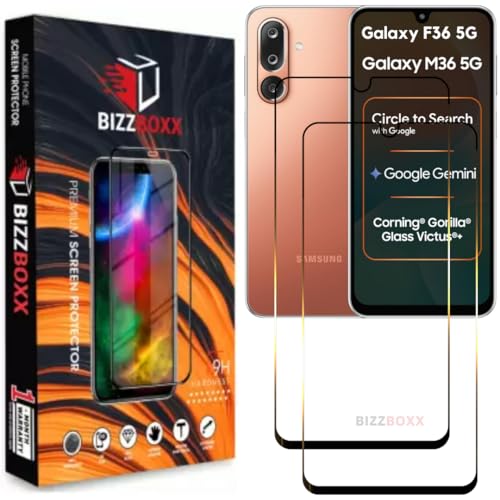 Image of Compatible With Samsung M36 5G | Samsung F36 5G Tempered Glass Screen Protector Guard - HD Clarity, Shatterproof, Anti-Fingerprint Screen Guard (6.7 inch)|With Installation Kit - Pack of 2