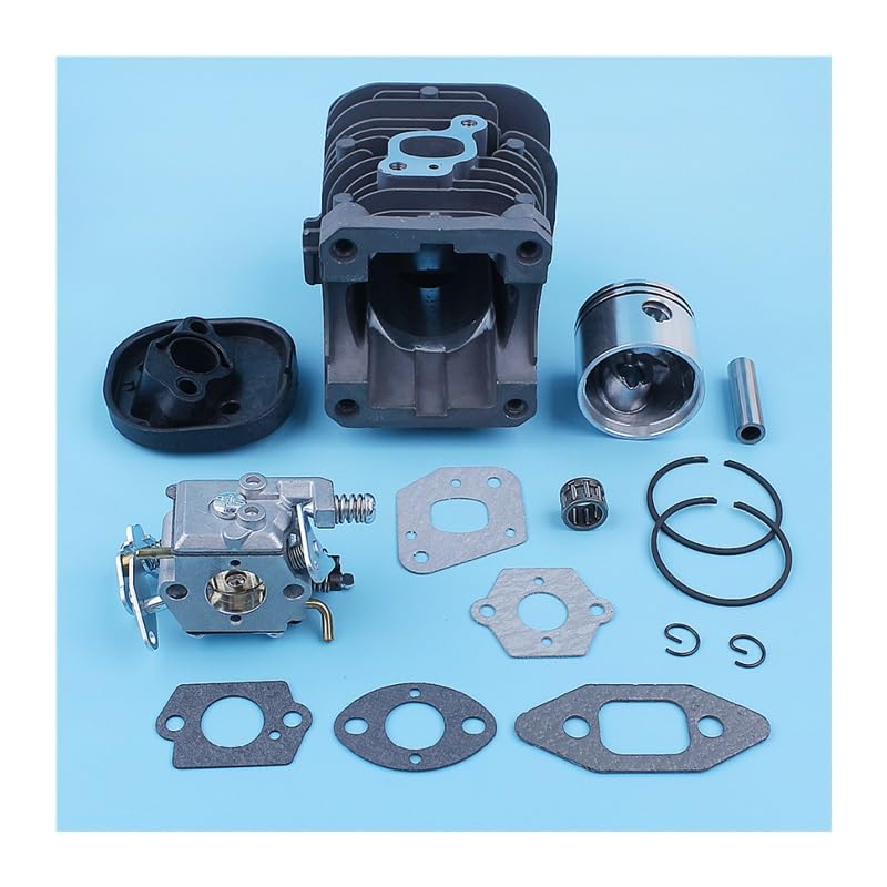 Tłok cylindra gaźnik zestaw uszczelek Carb dla partnera 350 351 370 371 420 390 391 formuła 5000 piła łańcuchowa 41mm dla Nikasil Plated