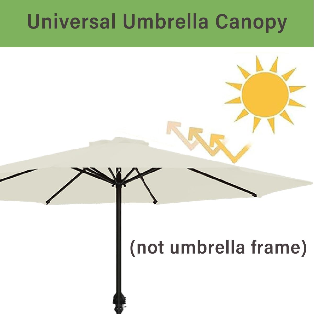 Genérico Tela de Repuesto para Sombrilla de Jardín, 8 Costillas, Paño de Repuesto Universal para Paraguas, Toldo de Recambio para Piscina, Playa, Exteriores(Beige,4.0m)