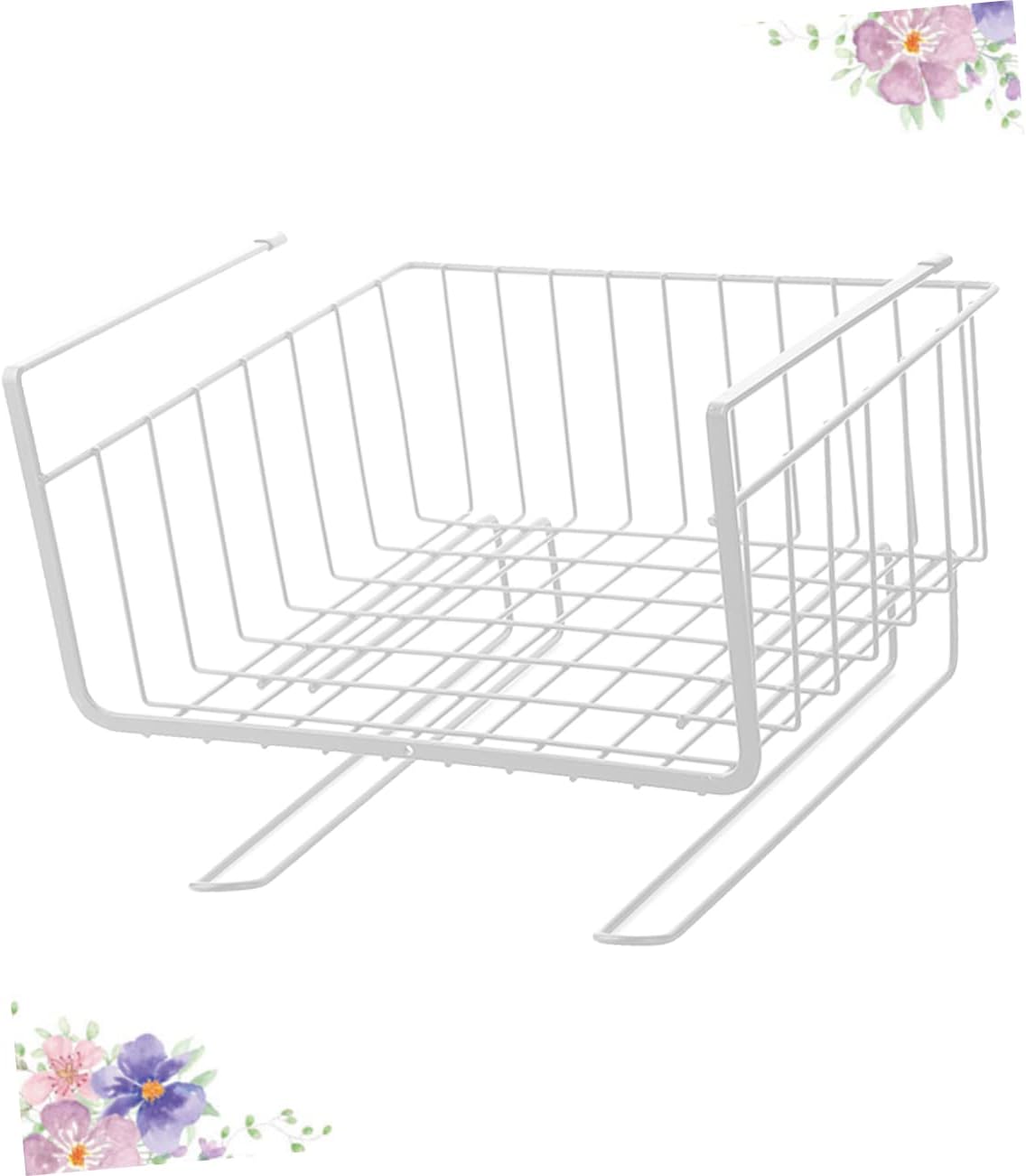 2pcs Simple White Cabinet Partition Rack for under Table Storage Heavy Duty Layered Organizer Multi-purpose Kitchen Hanging Shelf for Pantry and Home Organization