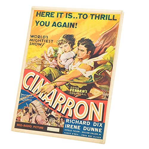 Affiche de film Cimarron vintage toile imprimée rétro pour décoration murale de salon 60x78 cm