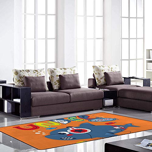 Tapis requin orange isolant pour proteger le sol du salon des enfants - 4