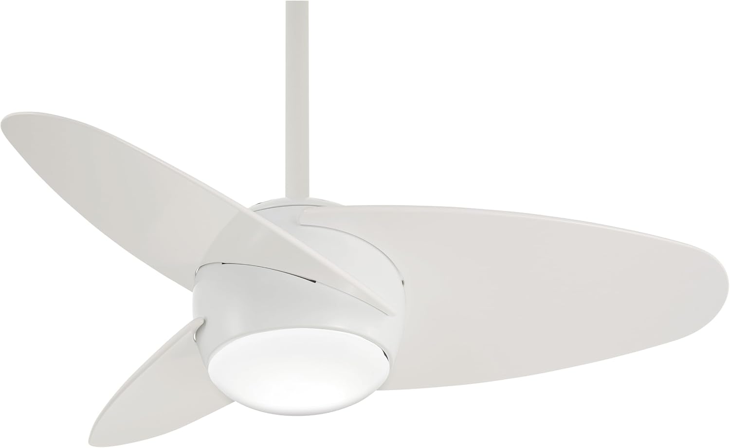 Minka-Aire F410L-WH Slant 36 Inch Ceiling Fan with DC Motor and Integrated 18W LED Light Kit in White Finish