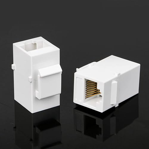 Miniatura 3 de RDEXP Cat6 RJ45 Ethernet en línea acoplador Keystone hembra a hembra adaptador de enchufe conjunto de 100