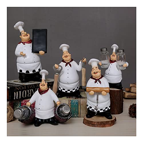 Figura de chef en resina con pizarrón para escribir miniatura 6