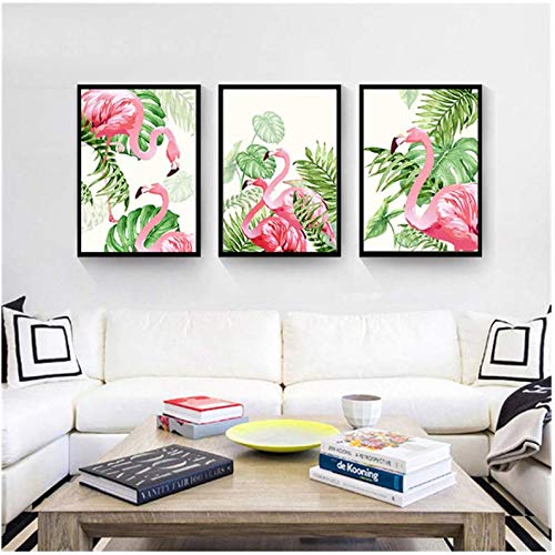 Flamingo Couples peinture décor salon : donnez un air de nature moderne à votre pièce