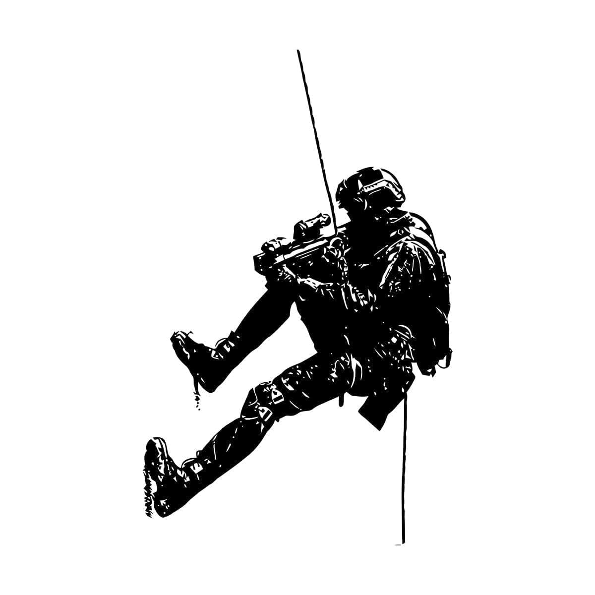 Custom Name Downhill Solider Gun War Wall Sticker Kids Room Personalized Army Solider Military Wall Decal Man Cave Large - 56x89cm