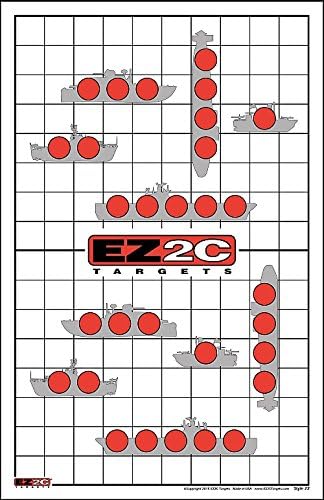 EZ2C Games Style RD9 Shooting Target - Sink The Boats Paper Targets for Shooting Range 11"x17" Fun Gun Range Targets for Shooting