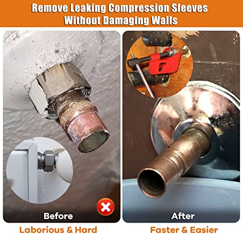 Compression Sleeve Puller Tool Remove Ferrule & Nut Of Pipe, Ferrule Puller For 1/2” Copper Water Compression Sleeve & 1/2-Inch Copper Tubing, Plumbing Tools Compression Ring Removal Tool - Image 2